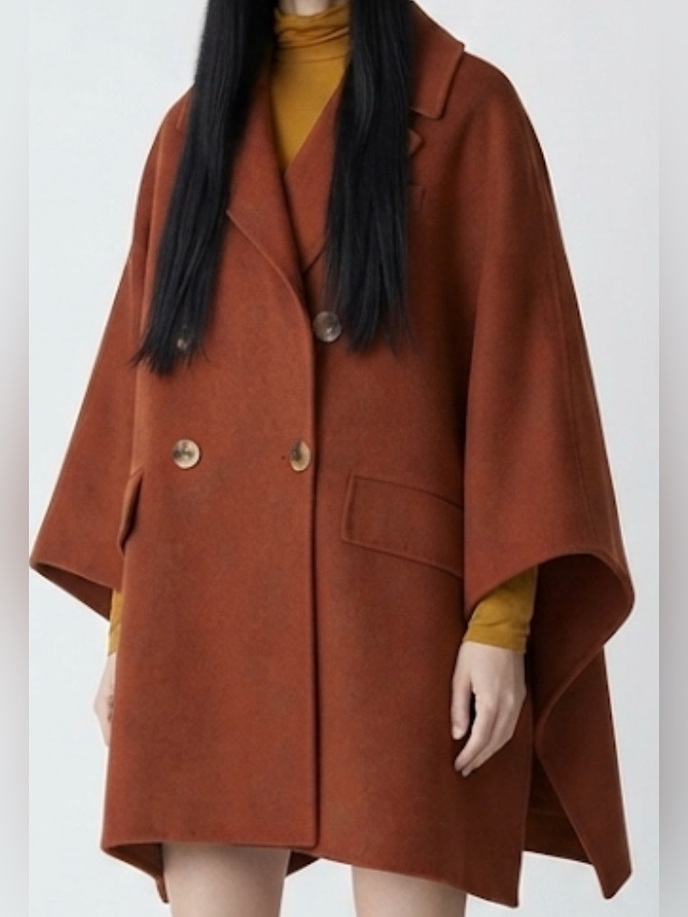 BCBGMAXAZRIA DOUBLE-BREASTED CAPELET